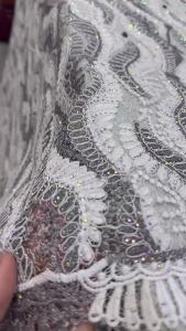 SKIG 2026 Luxury African Beaded Mesh Lace Fabric French Tulle Sequin Lace for Nigeria Wedding Party Evening Dress AT3098-A1
