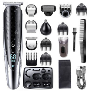 Hatteker | All In One Hair Trimmer For Men Beard Grooming Kit Electric Shaver Body Groomer Hair Clipper Facial  Nose Ear Trimmer Washable