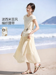 MOHANYIMEI | Gentle Vacation Style Summer New Lace Patchwork Long Dress