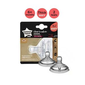 Tommee Tippee Closer to Nature Baby Bottle Teat Breast-Like Teat Slow Flow/Medium Flow/Fast Flow (2-Pack)