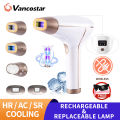 Vancostar Wireless Laser Hair Removal Rechargeable 4in1 Replaceable Lamp Coog Painless Permanent Bikinis Trimmer IPL Epilator. 