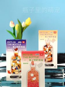 Đồ chơi xếp hình hãng TOi xếp trong chai chất liệu nhựa Arcylic hình động vật 42 mảnh nhiều mẫu heo vịt mèo cún thỏ trẻ em người lớn đều chơi được