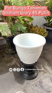 POT BUNGA TANAMAN SHALLOM GLORY 45 PUTIH BAHAN TEBAL - SHALLOM BULAT 45 PUTIH
