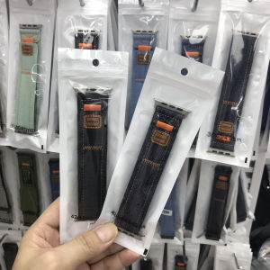 Applicable to Huaqiang North Ultra2 Watch Band Apple S9 Retro Denim Velcro Loop Iwatch8 Sports S7e