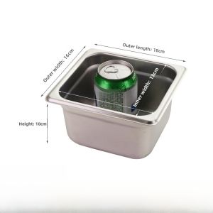 Food Grade 304 Stainless Steel Thickened Gelato Ice Cream Tray Display Case Special Basin Childrens Rectangular Shape Pure Color