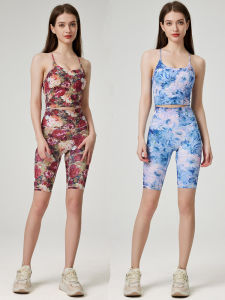 New High-End Fitness Clothes Set Womens Sports Vest Quick Dry Training Pilates Yoga Two-Piece Set Breathable Moisture Wicking Elasticity