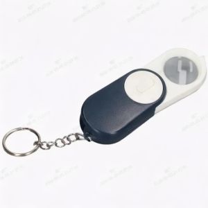 10X Pocket Magnifying Glass Double Layer Lenses Folding Handheld Mini Magnifier Keyring with LED Light