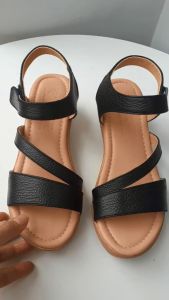 Giày xăng nữ đế bằng da bò thật cao cấp VI VI .Đế cao 5 phân êm nhẹ