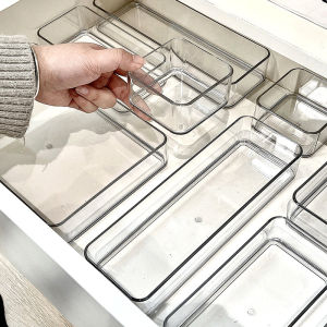 Acrylic Drawer Organizer Dividers Storage Box Transparent Narrow Long Kitchen Cosmetic Accessories Organizer by Mimu