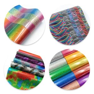 Glitter Heat Transfer Vinyl Film PU HTV Iron On Clothes Vinyl for DIY Tshirt Gifts 38 Assorted Colors Cut by Cameo or Other Tool