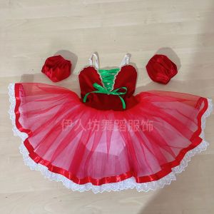 Professional Kids Cherry Radish Ballet Dance Wear Swan Lake Costume Ballet Dance Dress Tulle Tutu Skirt Tutu Skirt