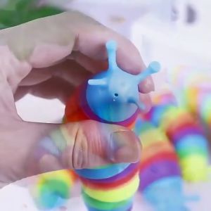 Bevavar Mainan Caterpillar Fidget Slug Ulat Warna Warni Sensory Motorik Bayi