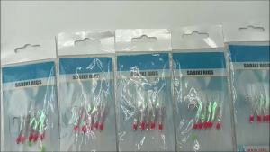 5 Packs Sabiki Rigs Fishing Tackle - Glow Fishing Beads + Fishing Flasher Lures High Carbon Hooks Pre-Tied Rigs
