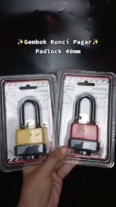 Gembok 50 mm panjang Push On / kunci pintu pagar pendek padlock