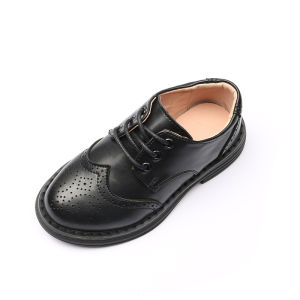 BIZOT Boys Girls Fashion Leather Shoes Children New Style Oxfords Vintage Lace-up Kids Flats for School Party Formal Wedding Hot