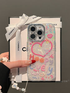 เคสโทรศัพท์แบบครอบเต็มลายหัวใจสีสันสดใสสำหรับ Apple 16Promax 17 ลายหอย 15 ลายกราฟิตี้ 14Plus 12pm ลายหัวใจสีเข้ม