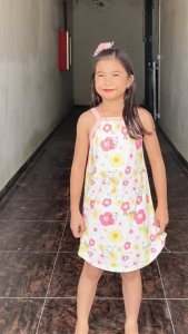 Kids High Quality Polyester Sleeveless Dress Nightdress Floral Design Princess Dress for Kids Girls 2-10 Years Old