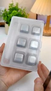 Đá Inox 304 Không Tan – Tái Sử Dụng Giữ Lạnh Lâu Không Làm Loãng Nước – Kèm Gắp Và Hộp Đựng