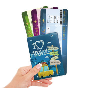 Cute Pattern Travel Certificate Protection Cover PVC Material Passport Holder Functional Small Bag for Men And Women