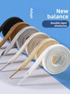 NUOXINXIAO | Adaptable New Balance Shoe Laces for Men and Women Flat Double Layer Running Shoes Black and White