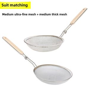 Colander 304 Stainless Steel Strainer Ultra-Fine Soy Milk and Juice Oil Leakage For Home Noodles Strainer Spoon Hot Pot Strainer Spoon
