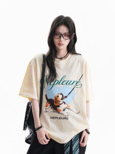 zuocisankon | Vintage Relaxation Style Beagle Print T-Shirt