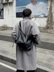 NIN Trendy Large Capacity Soft PU Leather Single Shoulder Crossbody Bag for Men And Women Suitable for Commuting And Studying Street Style