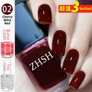 Long-Lasting Quick-Drying Waterproof Cherry Wine Red Nail Polish for Women No-Bake New 2025 Nail Art Gel Polish