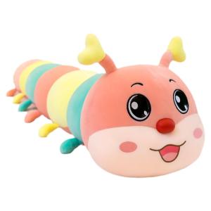 QIAOSHANG | Soft Rainbow Caterpillar Plush Pillow