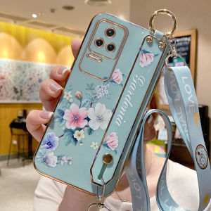 RedmiK40S Phone Case Silicone Protective Floral Design Crossbody Strap Womens Style for Xiaomi K40 pro 5G Popular Artistic