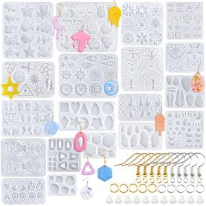 Earring Resin Silicone Molds Pendant Molds Epoxy Resin Molds DIY Craft for DIY Women Earrings Pendants Rings Jewelry Making