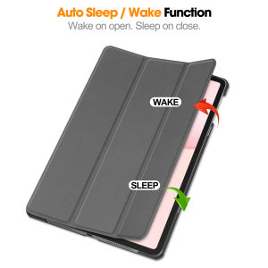 Smart Case For Huawei Honor Pad 10 12.1 inch 2025 HEY3-W00 HEY3-W10 Tri-folding PU Leather Stand Cover with Auto Wake Function