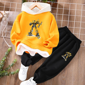 Spring & Autumn Bee Suit Set: Transformers Boy Sweatshirt & Pants