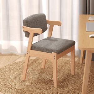 MuSisen Nordic dining chair Wooden chair Solid wood chair Living room study chair Dressing stool Bangku kerusi belajar  Kerusi kayu Kerusi makan malam