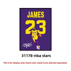 YASISHA | NBA Stars LeBron James Kobe Bryant Jersey Wall Art