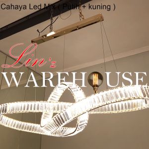 Lampu Gantung MODERN ISLAND CRYSTAL 3 COLOUR LED INFINTY pendant light