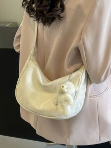 Casual Texture Fabric Dumpling Bag Crossbody Bag Simple Versatile Popular Internet Red Small Bag for Young Adults Daily Use