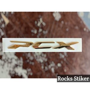 Emblem PCX warna GOLD EMAS / Emblem timbul 3D motor Honda PCX satu set sepasang kanan dan kiri / Emblem body samping Motor Honda PCX / Emblem GOLD EMAS 3D timbul motor Honda PCX satu set sepasang kanan dan kiri Motorcycle Aksesoris