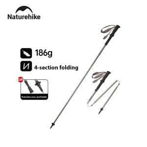 Naturehike 4-section Outdoor Ultralight collapsible Walking Sticks aluminum alloy Hiking Trekking Pole Canes 1 stick