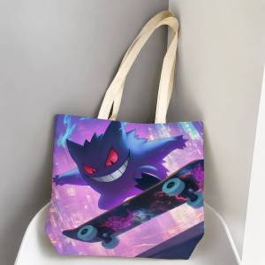 Bandai | Pokemon Character Series Storage Bags Tote Bag Travel Summer Beach Shoulder Bag Reusable Grocery Shopping Bag Anime Artwork