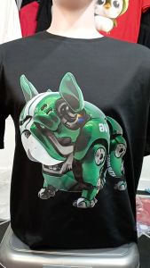 Kaos Pria 3 Dimensi Motif Animasi Bulldog Robot  Tshirt Oblong Katun 24s H0212 By Hans & co