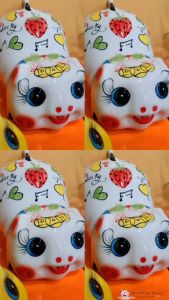 Lợn đất đẹp dáng dài gốm sứ ống heo tiết kiệm đựng tiền