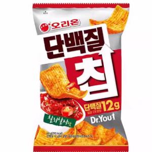 Good Friend Dr.You Protein Crisps Spicy Grilled Squid Flavor Leisure Snacks 60g Wave Shaped Puffed Food Korean Made