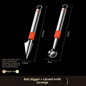 Fruit Ball Scoop Watermelon Spoon Ice Cream Ball Scoop Large Melon Baller Watermelon Cutter Full Set Stainless Steel