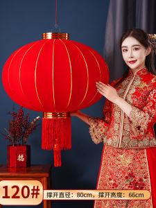 Large Red Lanterns Outdoor Entrance Full Red Palace Lanterns Balcony Pair Hanging Decorations for New Year Spring Festival Decorations