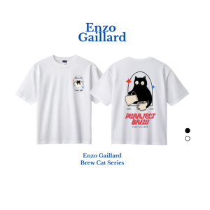 Enzo Gaillard เสื้อยืด ทรงปกติ รุ่น Brew Cat Series