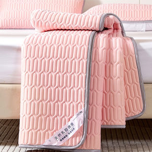 Anti-slip ice Silk Latex Mattress Protector Pad Soft Tatami Bed Mat Waterproof Bed Pad Floor Mat Air Conditioner Bed Mat Feel Cool Super Single Double Queen King Size