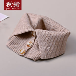 Autumn Winter Knitted Scarf Neck Protection Windproof Polo Decorative Collar Fashionable Korean Style Pure Color Fake Collar