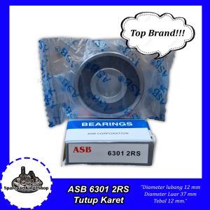 Bearing. bantalan 6301 2RS original ASB tutup karet 12x37x12mm