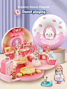 Princess Dollhouse Toy Castle Role Play Birthday Gift for Girls Childrens Imaginative Play Plastic Furniture Set Realistic Room Simulation